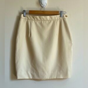 VTG Ralph Lauren Purple Label Classic Ivory Lined Wool Short Pencil Skirt Sz 10